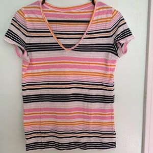 Merona Basic V-neck T-shirt, Striped